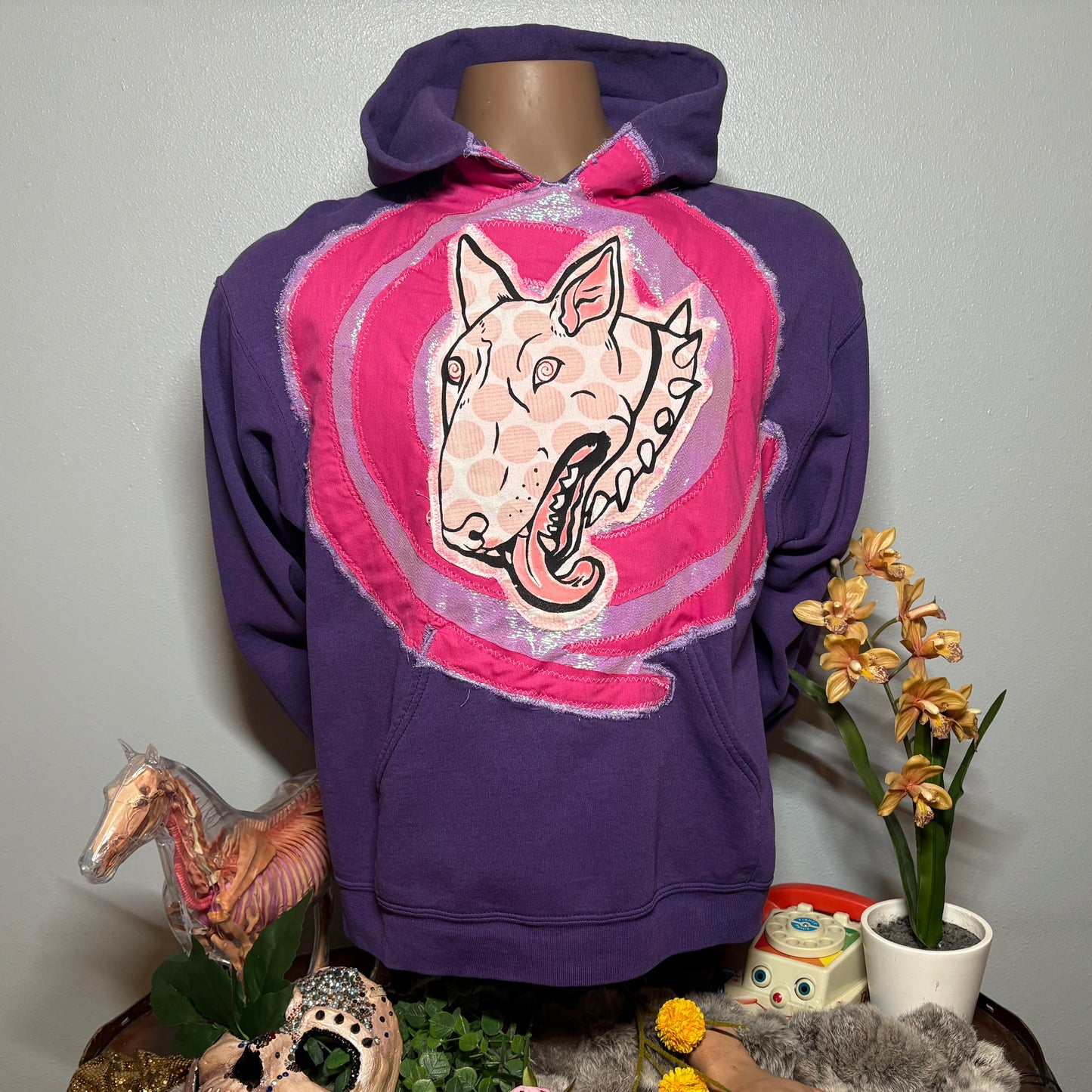 Big Bite Vortex on large jerzees brand hoodie